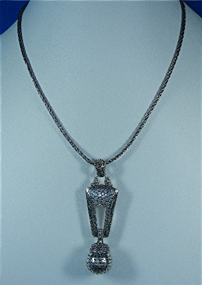 Sarda Sterling Silver Dots Large Pendant From Bali