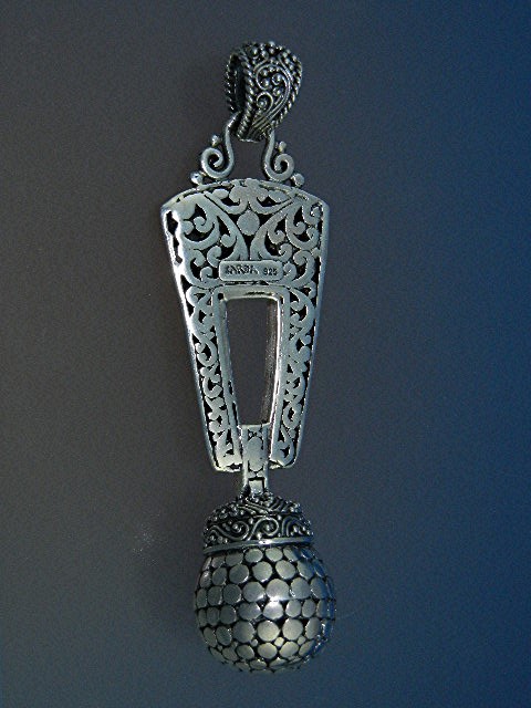 Sarda Sterling Silver Dots Large Pendant From Bali