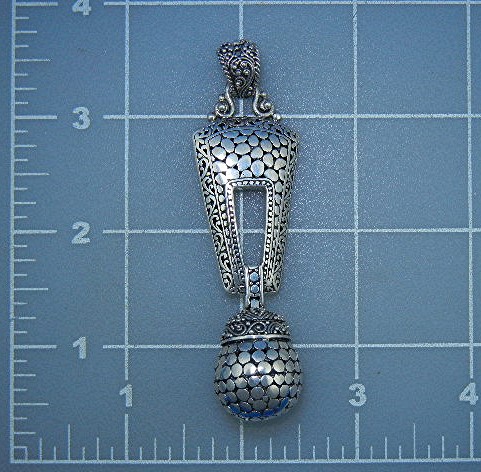 Sarda Sterling Silver Dots Large Pendant From Bali
