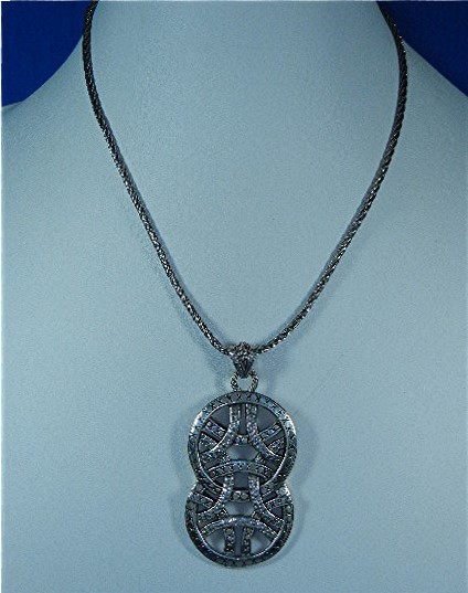 Sarda Sterling Silver Ornate Large Pendant From Bali