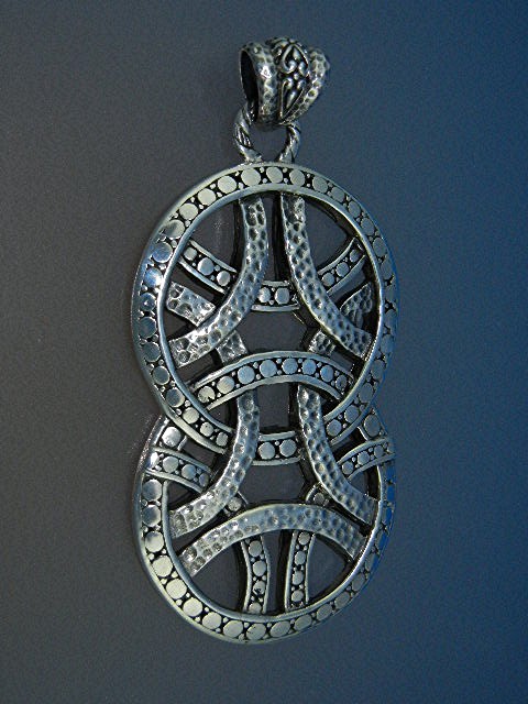Sarda Sterling Silver Ornate Large Pendant From Bali