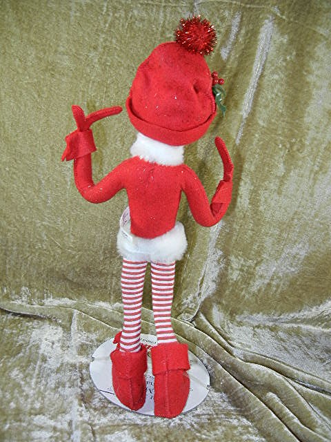 Christmas Annalee candystripe ELF with stand