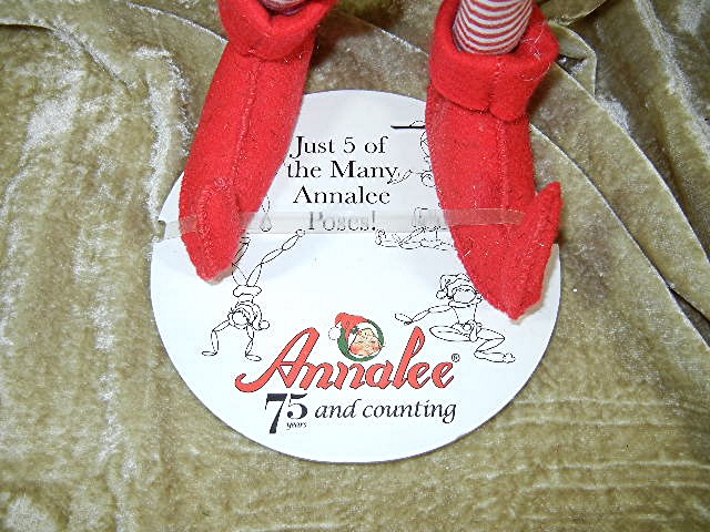 Christmas Annalee candystripe ELF with stand