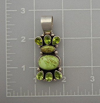 Navajo Gaspeite Peridot Sterling Silver By Bea Tom