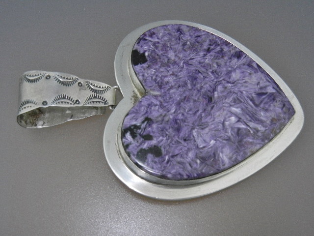 Silver Creations SW Sterling Silver Charoite Heart Pend