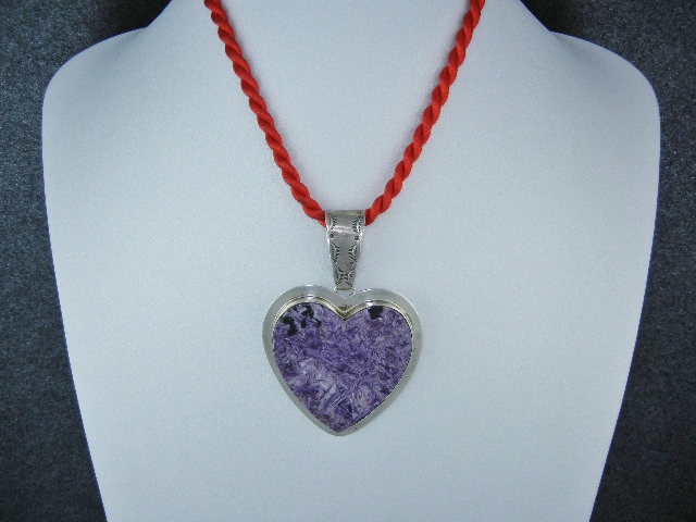 Silver Creations SW Sterling Silver Charoite Heart Pend