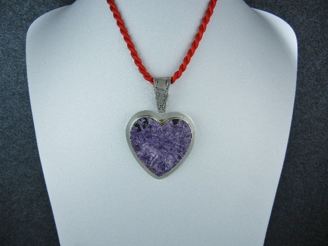 Silver Creations SW Sterling Silver Charoite Heart Pend