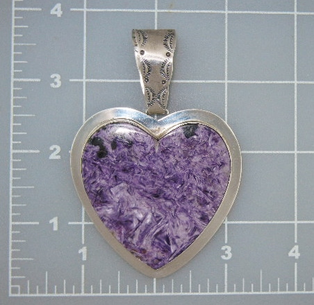 Silver Creations SW Sterling Silver Charoite Heart Pend