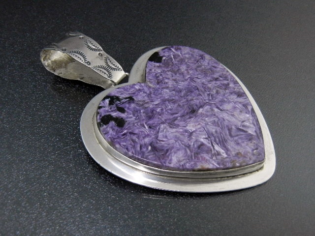 Silver Creations SW Sterling Silver Charoite Heart Pend