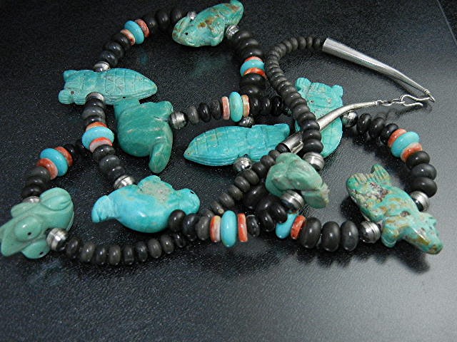 Native American Turquoise Carved Fetish Stacey Turpen