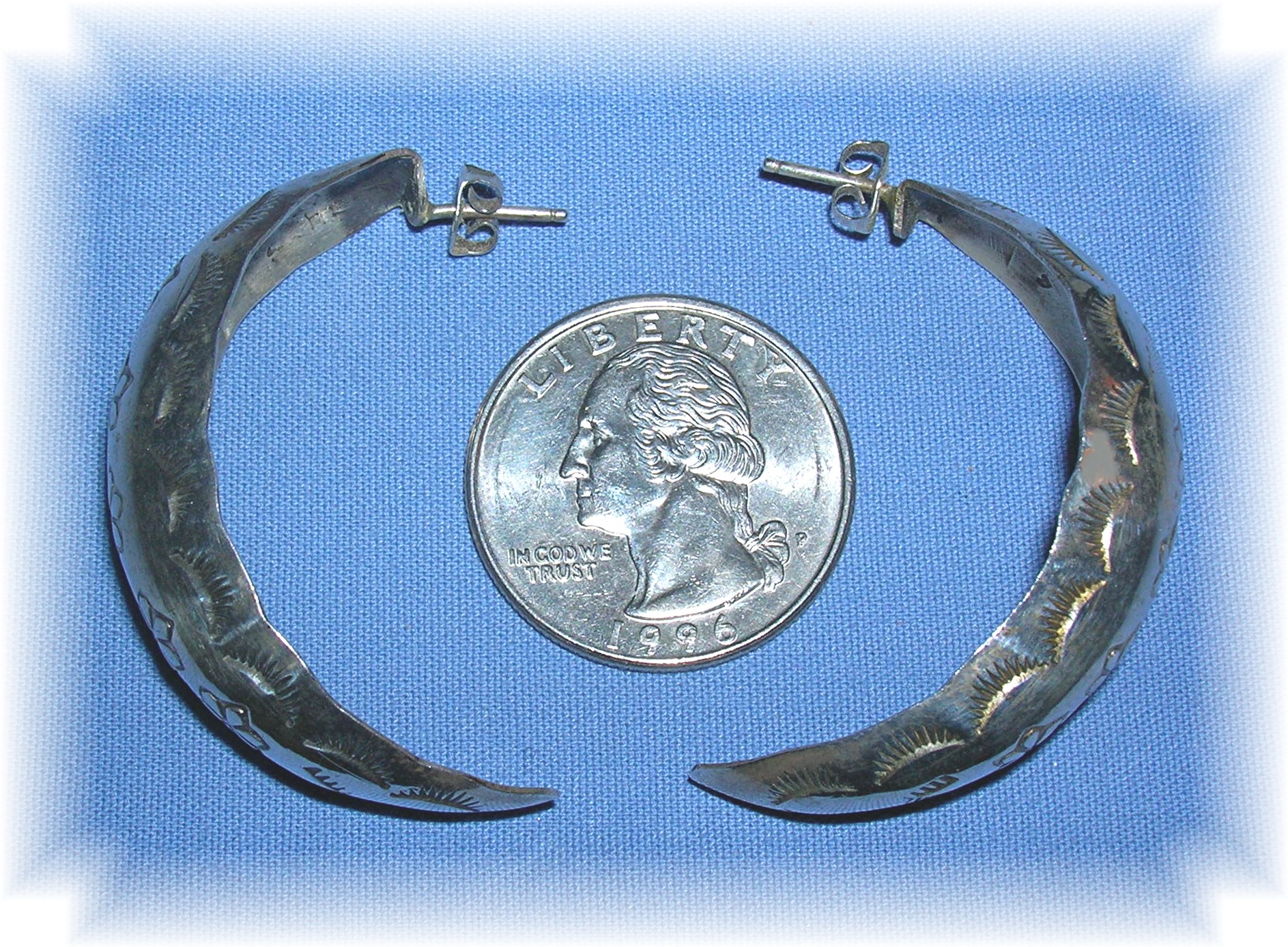 Native American Silver Post Earrings