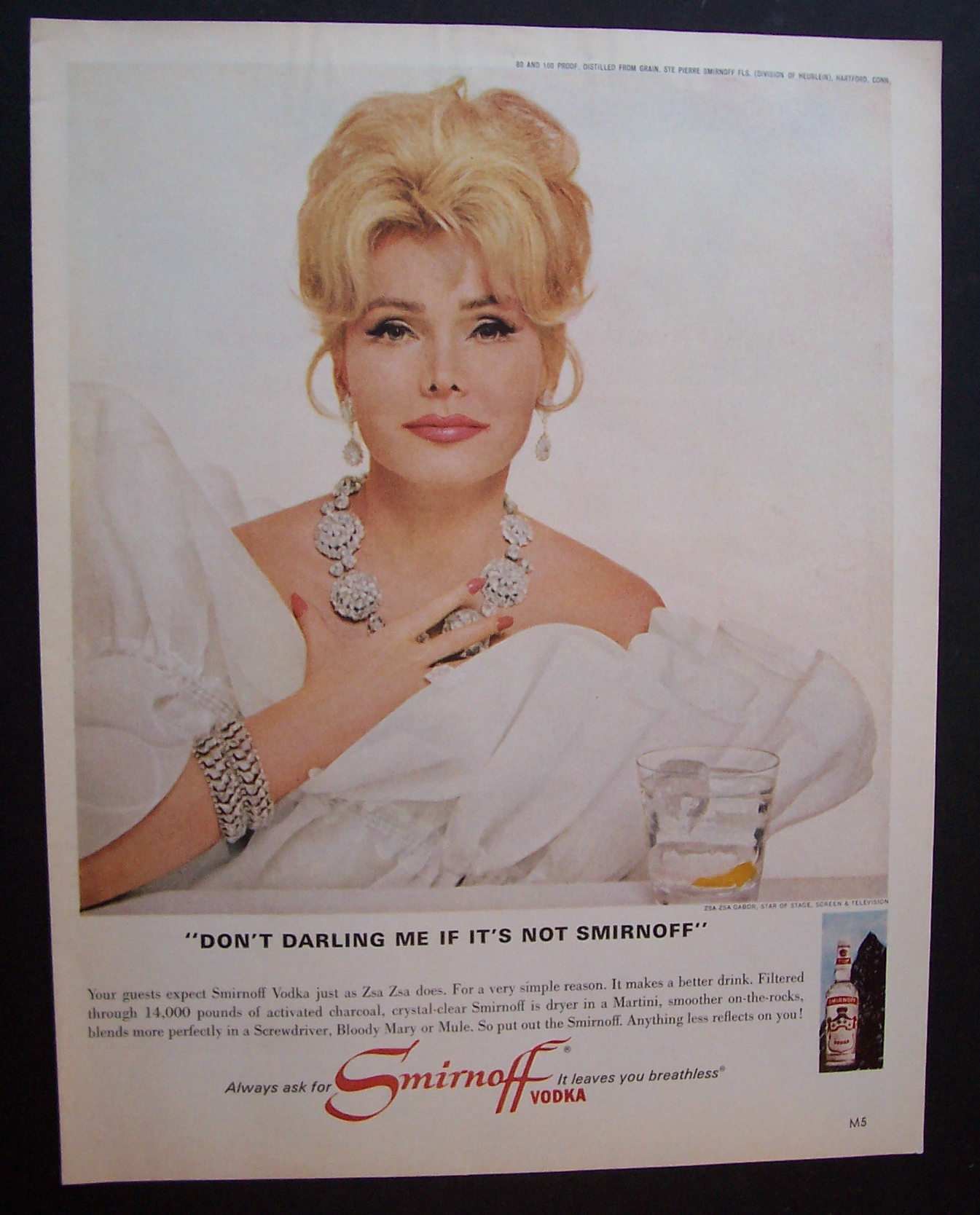 1967 Smirnoff Vodka with Zsa Zsa Gabor (Green Acres)