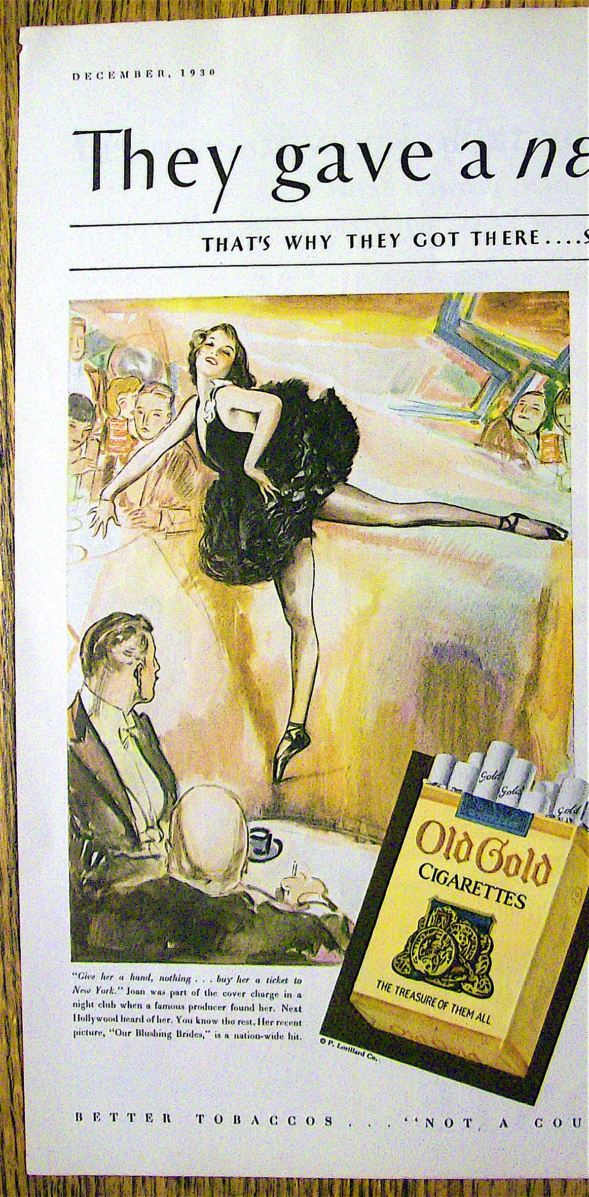 1930 Old Gold Cigarettes with Joan Crawford
