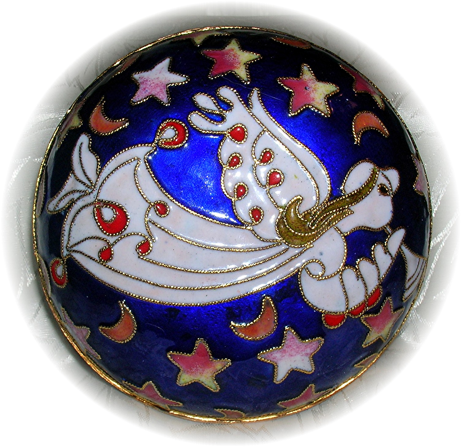 Small Blue Enamel Fairy Trinket Box