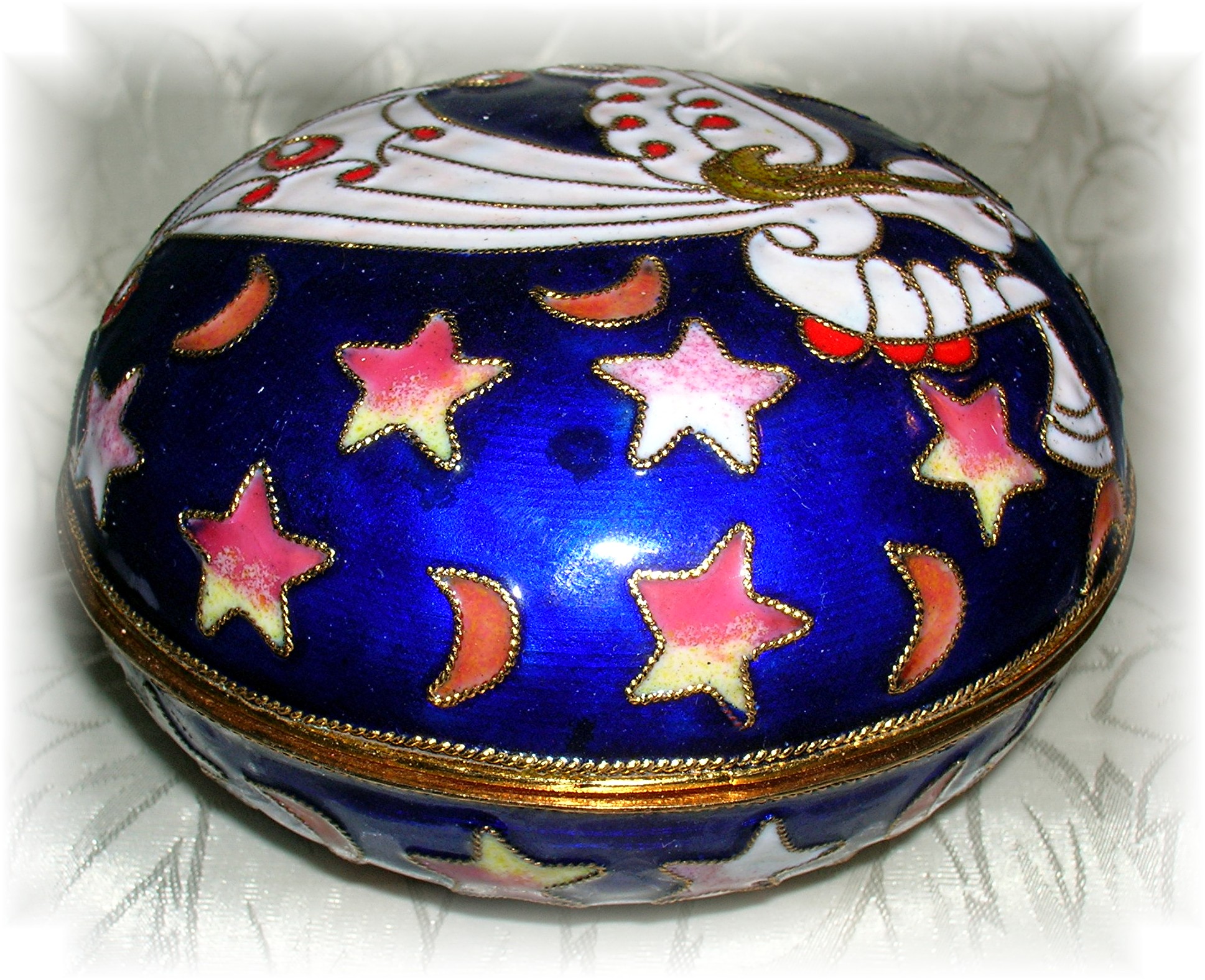 Small Blue Enamel Fairy Trinket Box