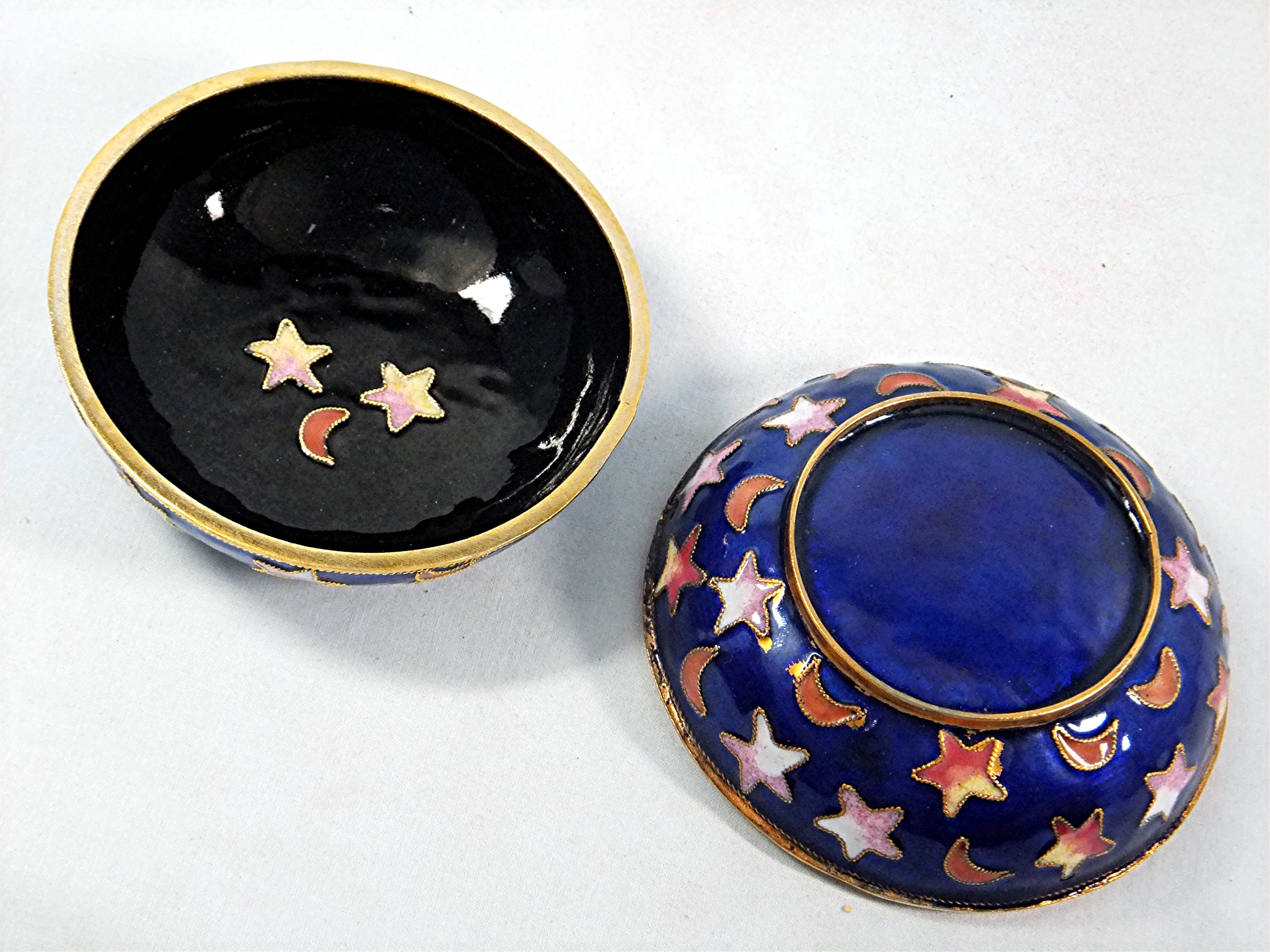 Small Blue Enamel Fairy Trinket Box