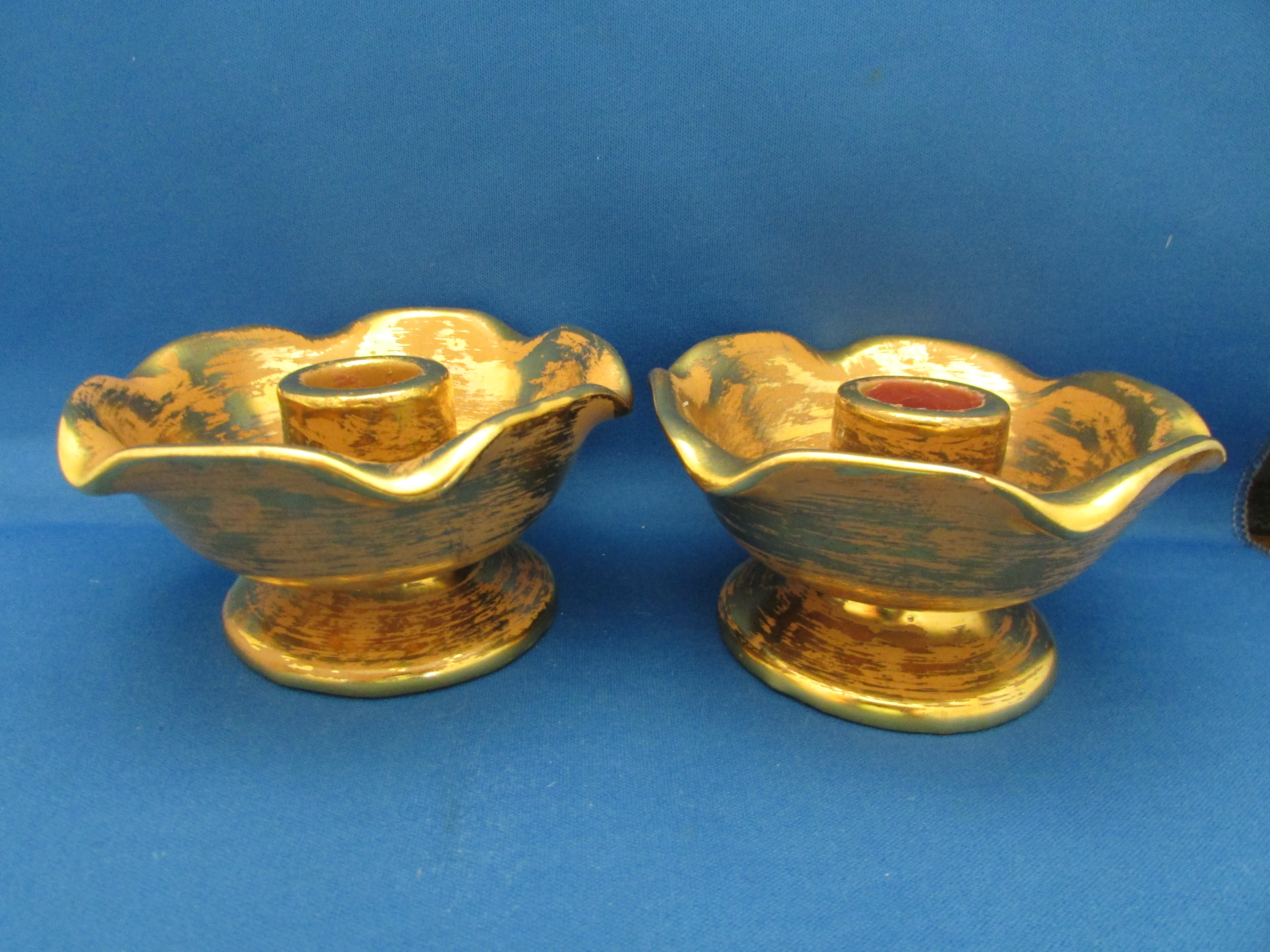 Stangl 22 KT Gold Candle Holders