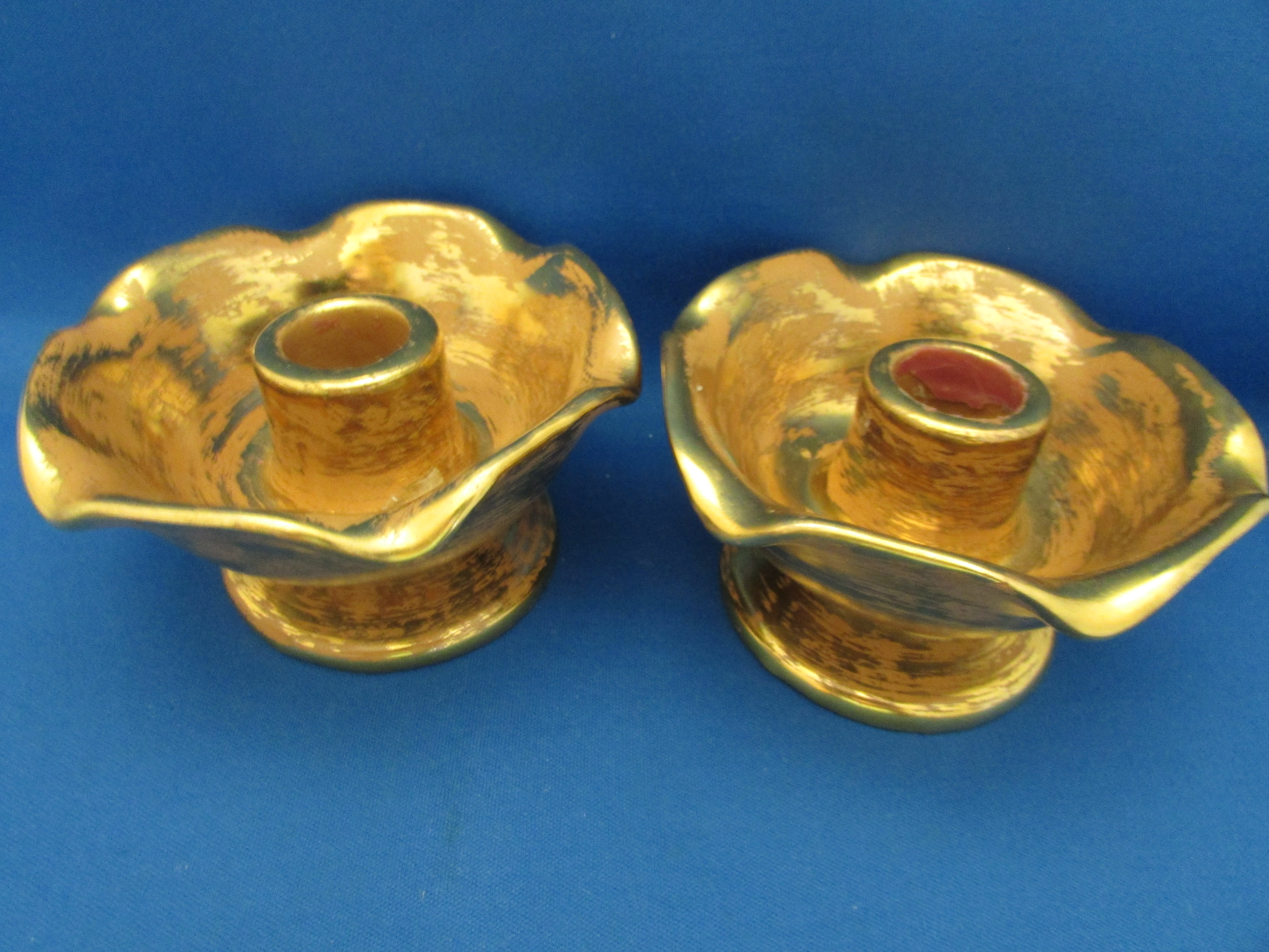 Stangl 22 KT Gold Candle Holders