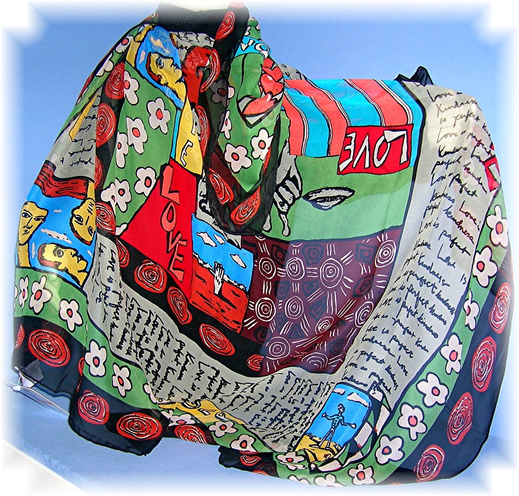 100% Silk Mary Green Scarf Designer