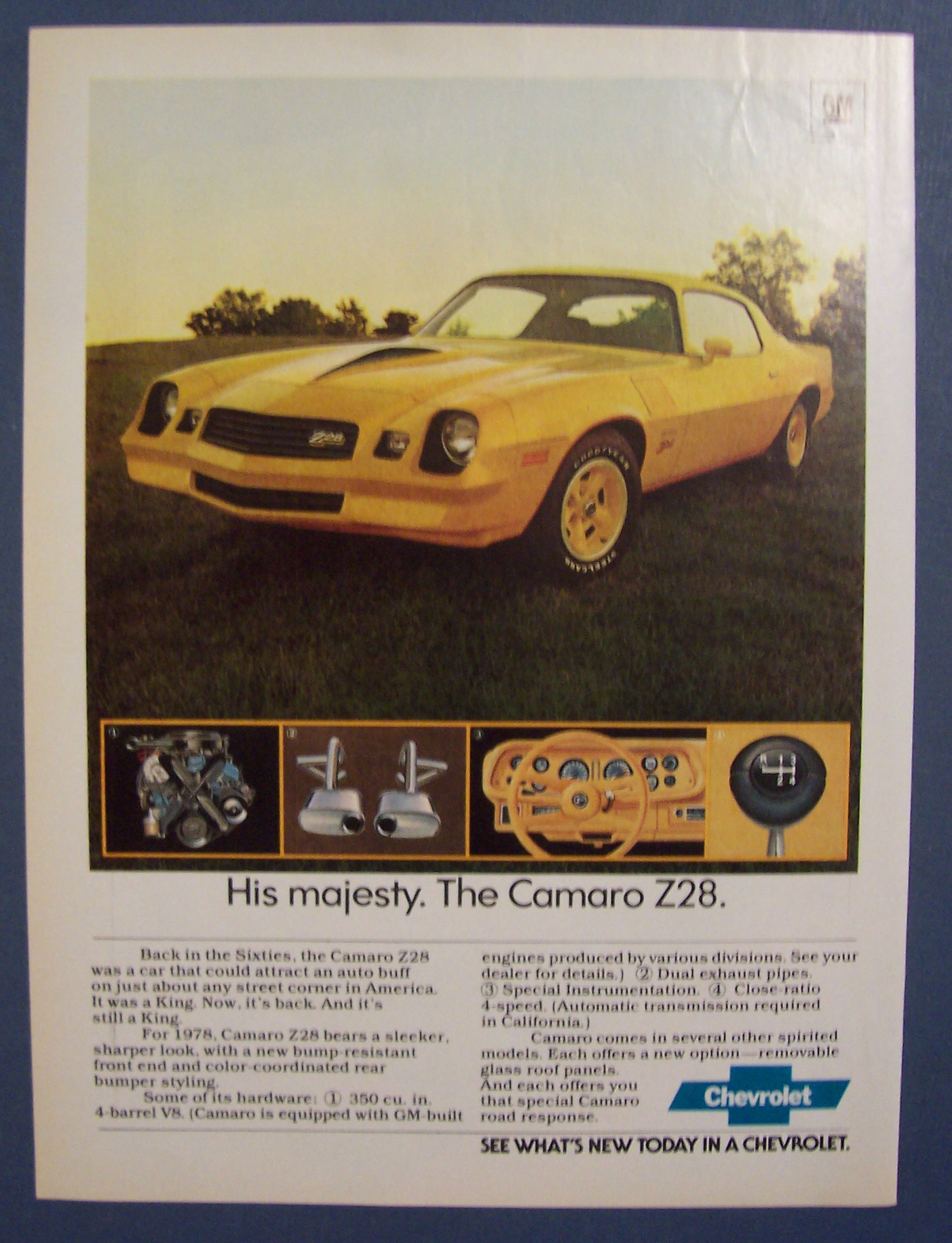 1977 Chevrolet Camaro Ad with Camaro Z28