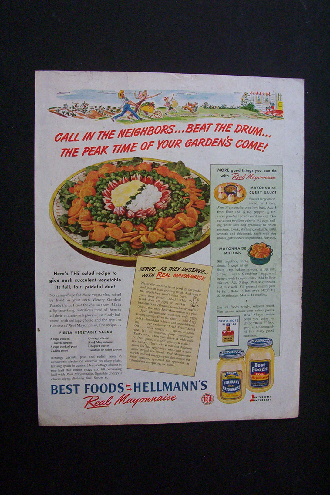 1944 Dual Ad: Chesterfield & Hellmann's Mayonnaise