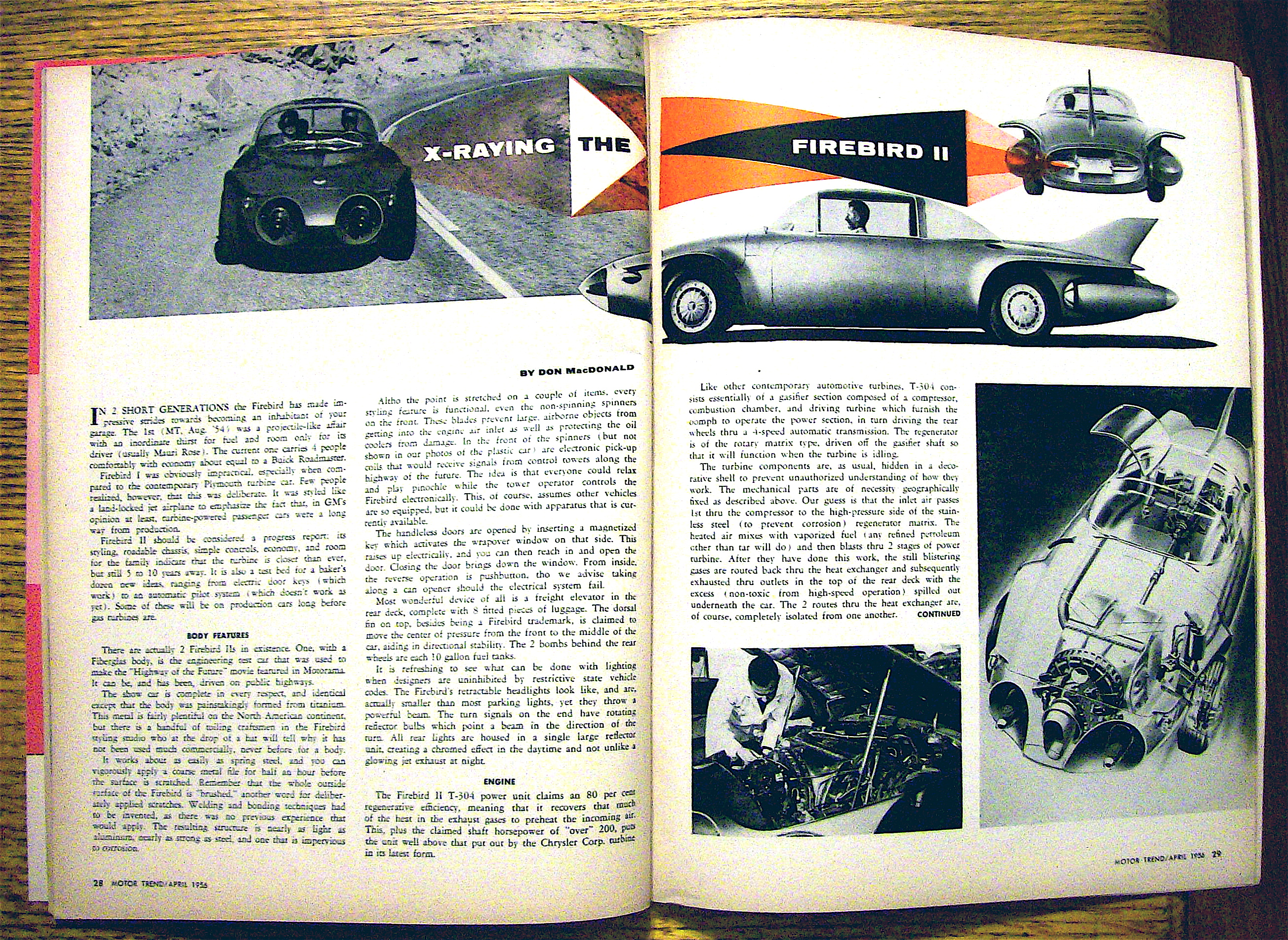 Motor Trend Magazine April 1956 Firebird II