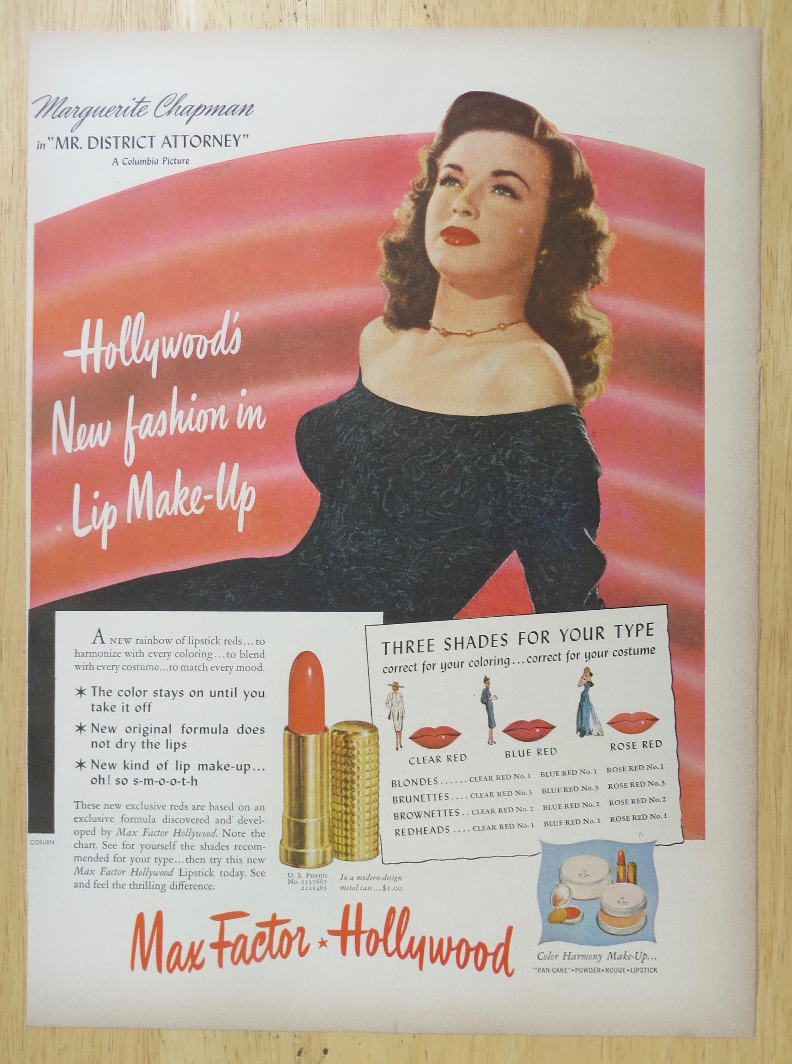 1947 Max Factor Lipstick with Marguerite Chapman