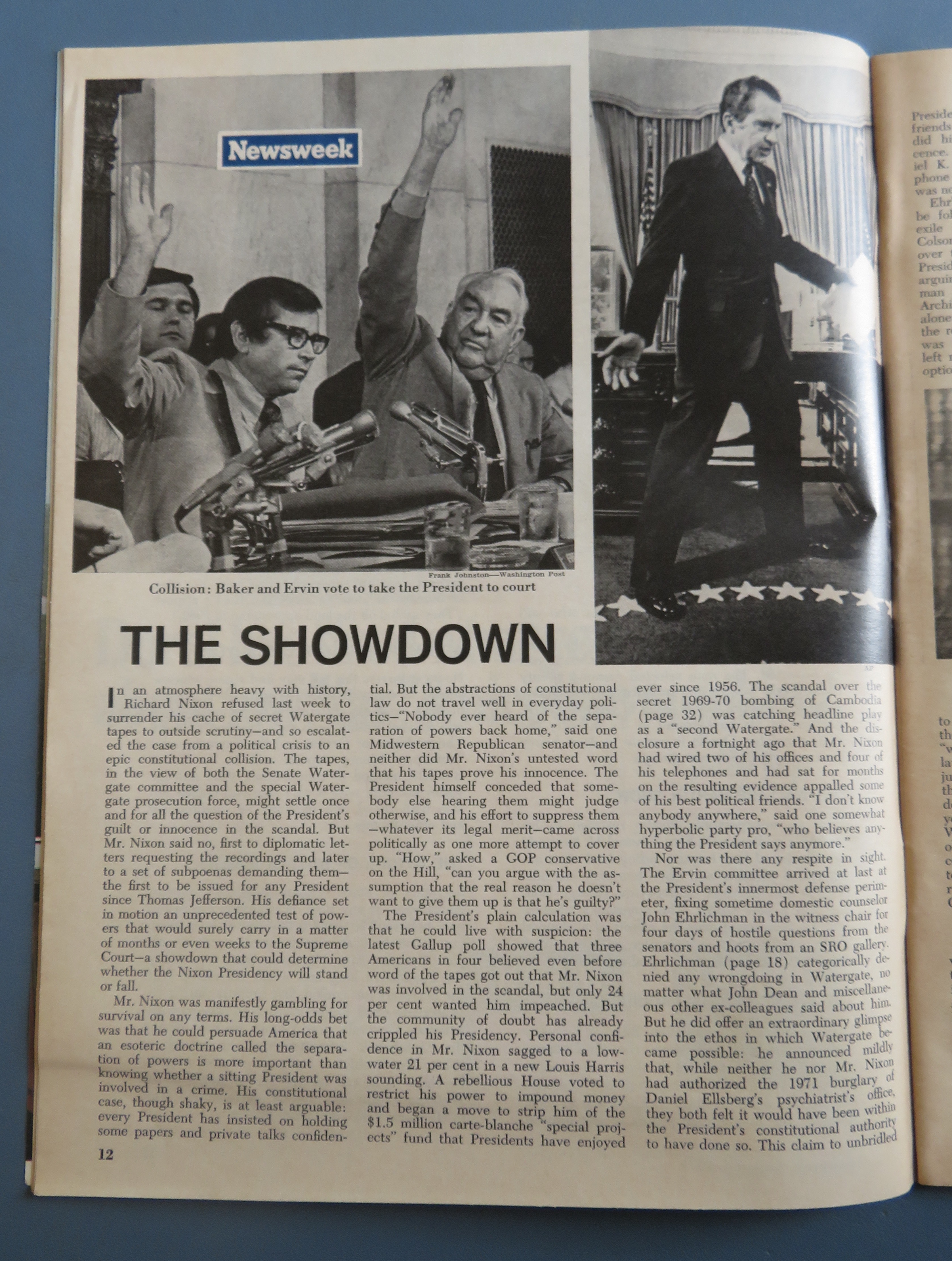 Newsweek Magazine August 6, 1973 Showdown