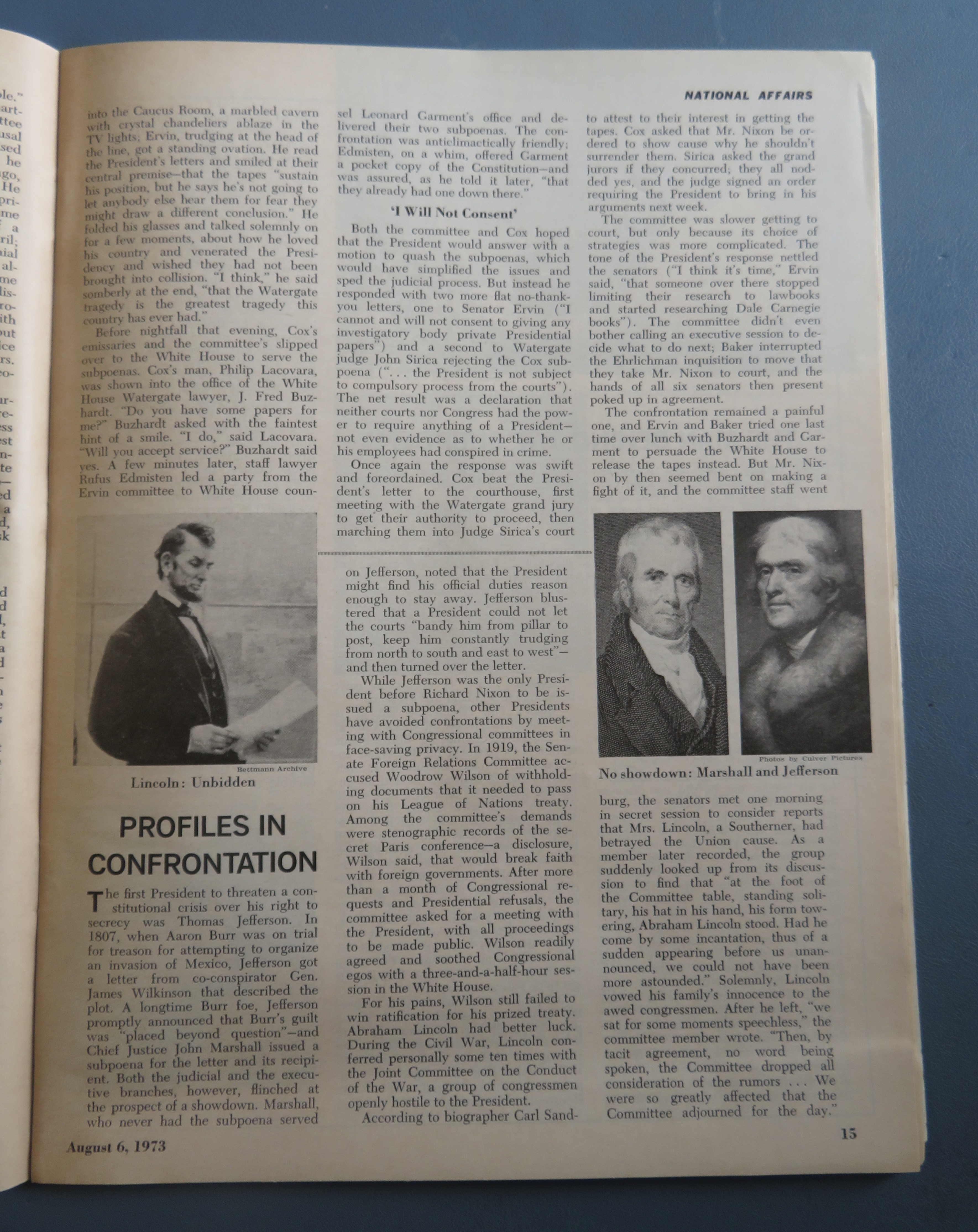 Newsweek Magazine August 6, 1973 Showdown