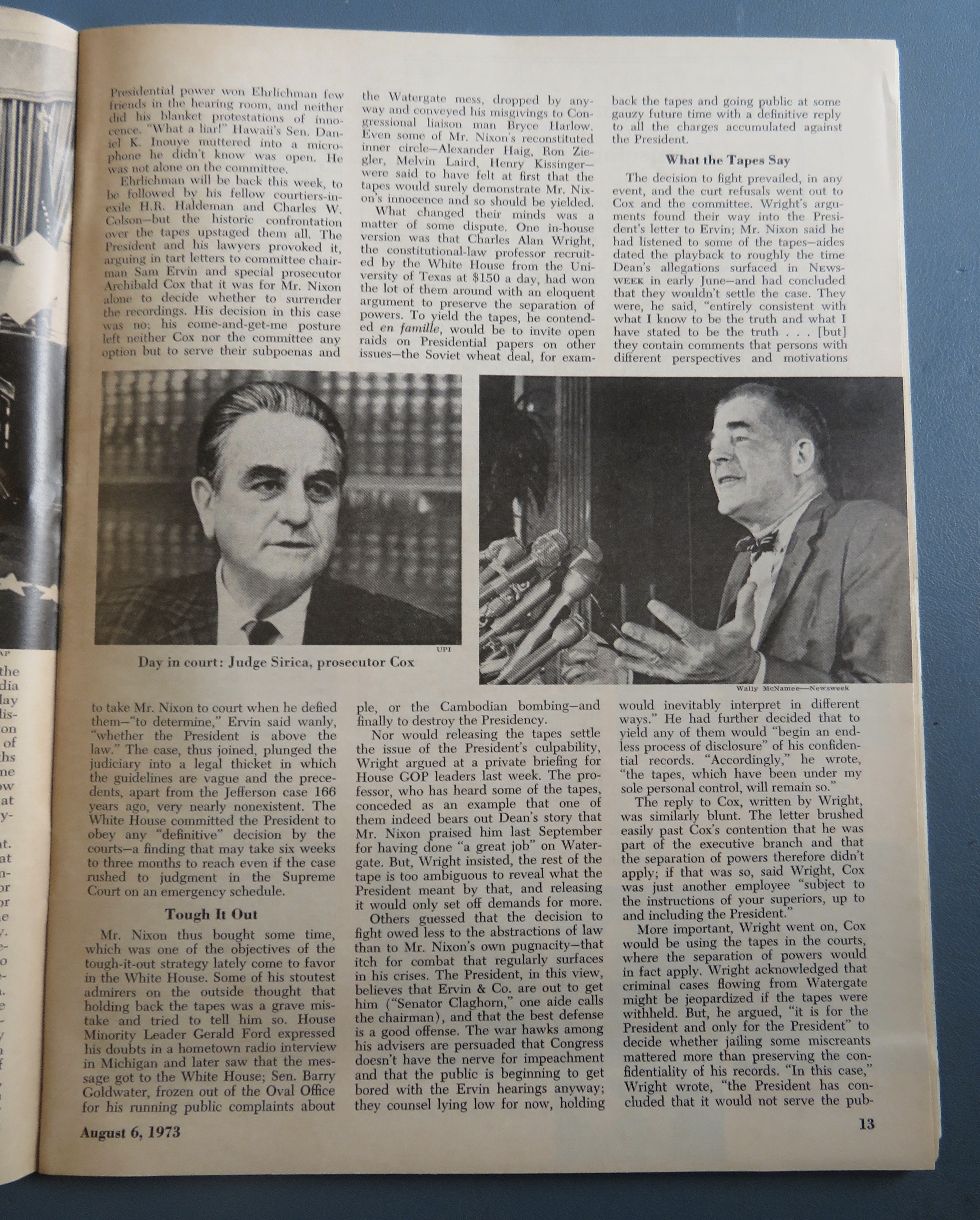 Newsweek Magazine August 6, 1973 Showdown