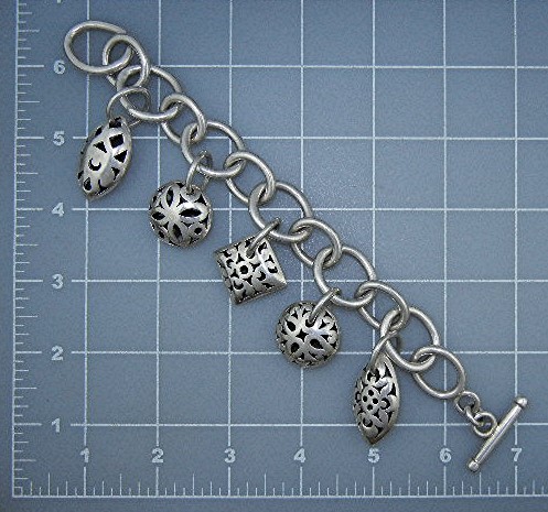 Sterling Silver Charm Bracelet 108 Grams
