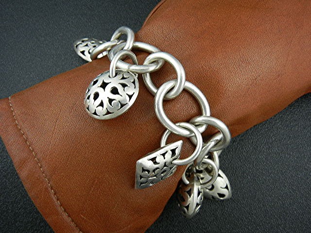 Sterling Silver Charm Bracelet 108 Grams