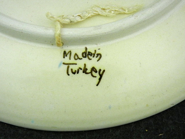 Made In Turkey, hand decorated wall plate.