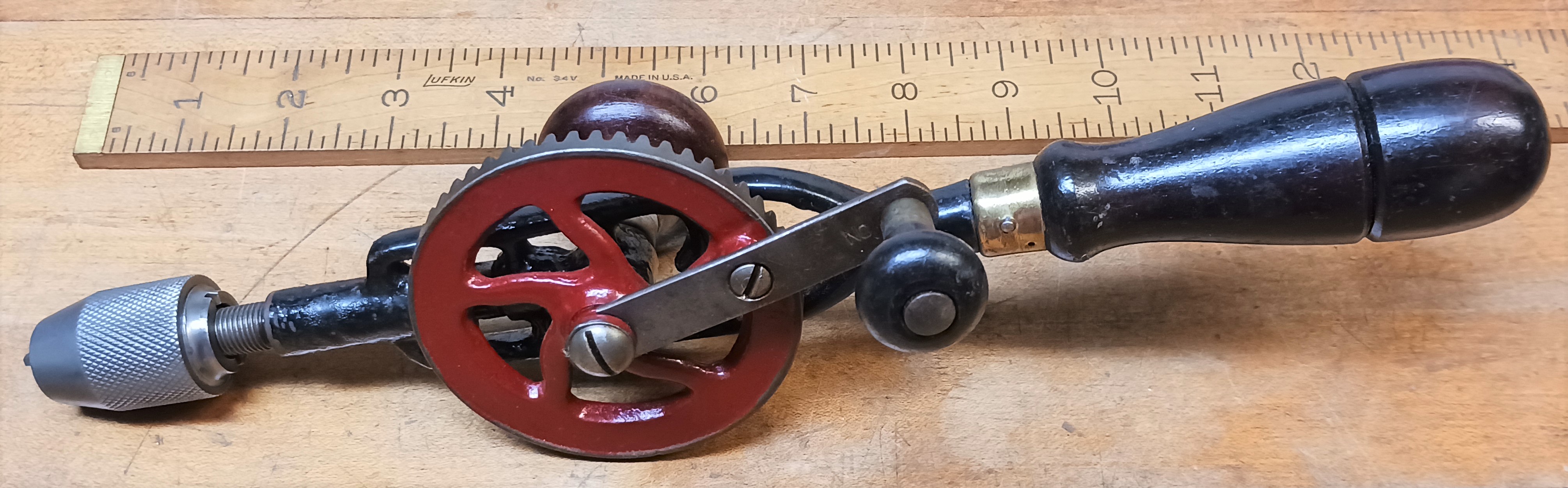 Millers Falls Early No. 1 Hand Drill Rosewood w/Drills