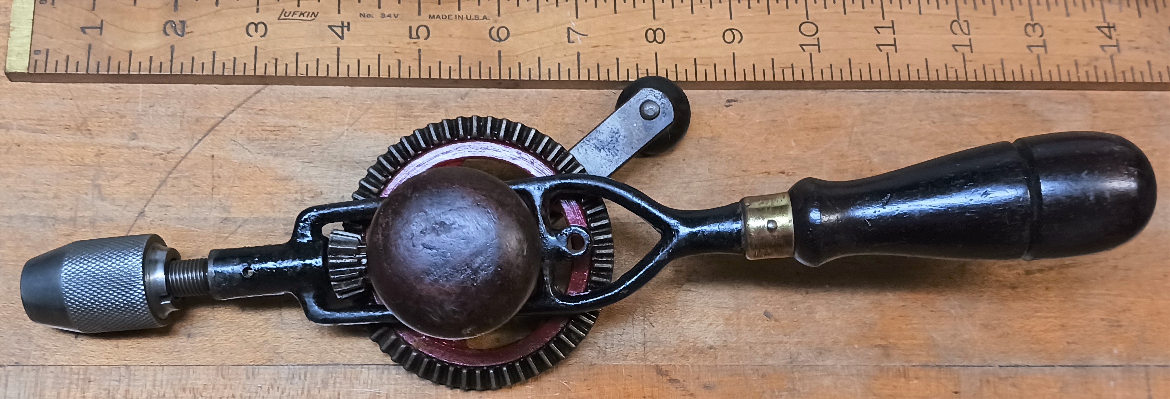 Millers Falls Early No. 1 Hand Drill Rosewood w/Drills