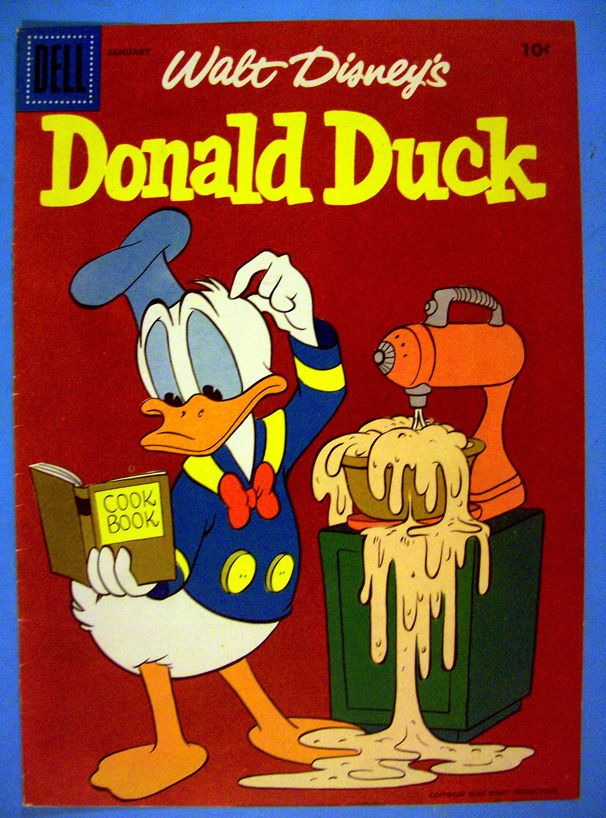 Donald Duck Comic Cover January 1950's Donald & Mixer