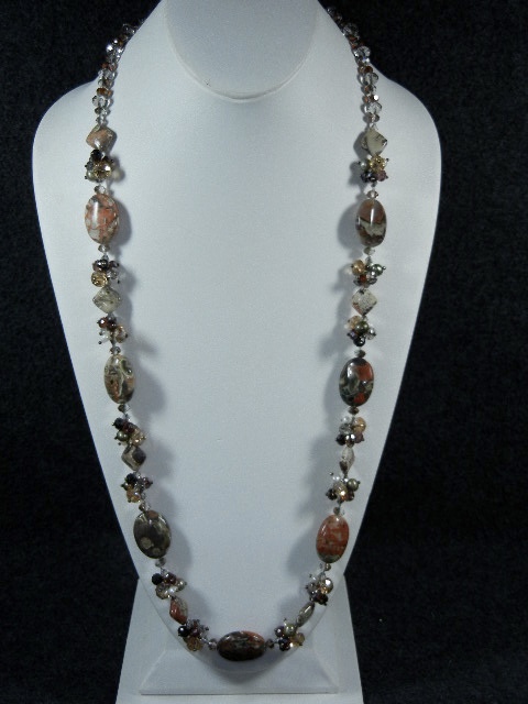 Necklace, Jasper and Crystal