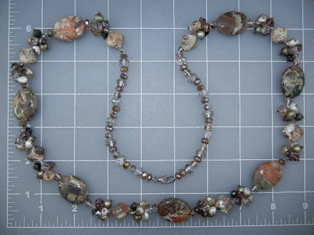 Necklace, Jasper and Crystal