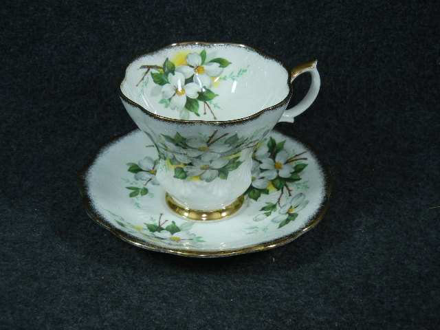 Vintage Royal Albert Bone China White Dogwood Pattern