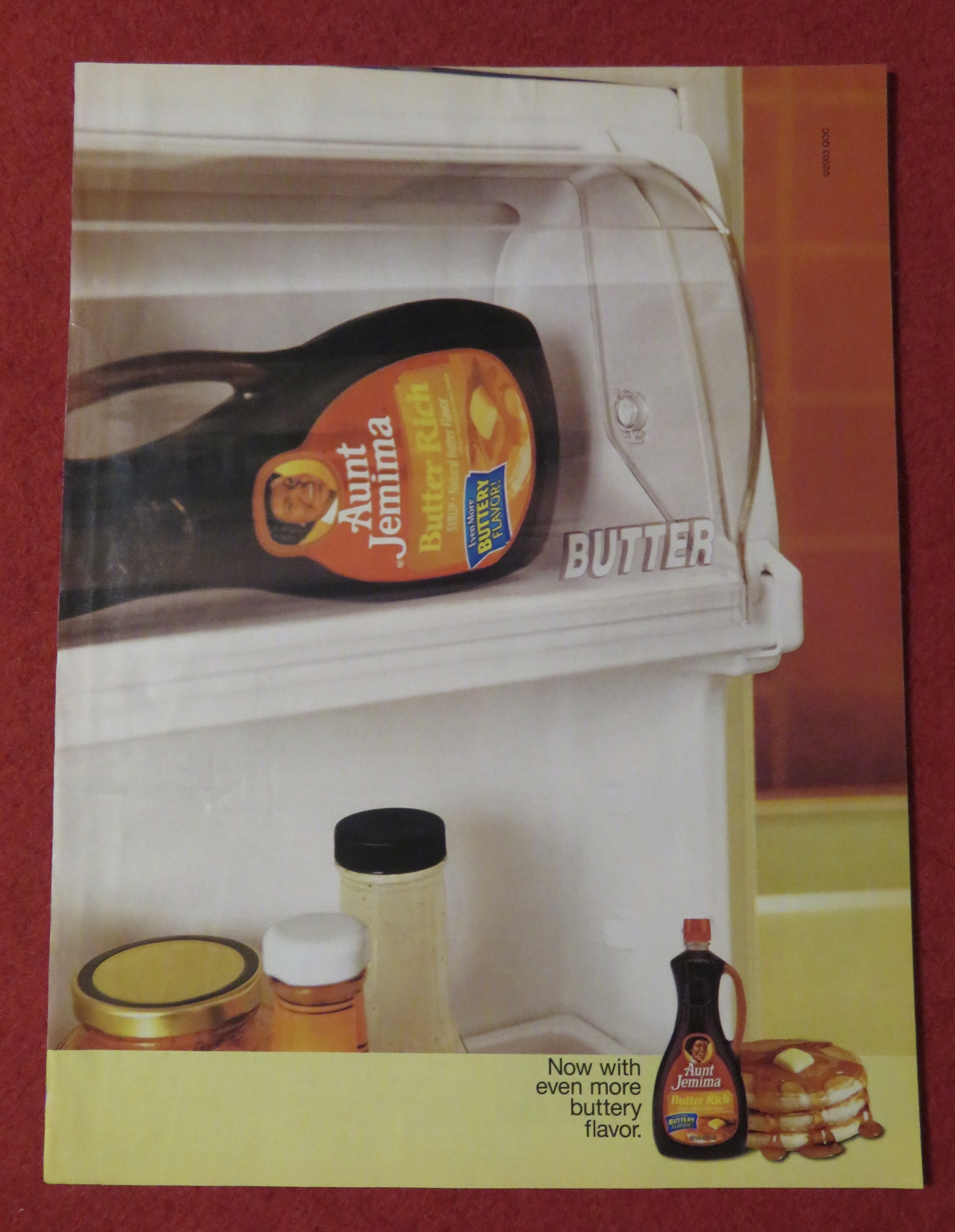 2003 Aunt Jemima Syrup In Refrigerator Butter Section