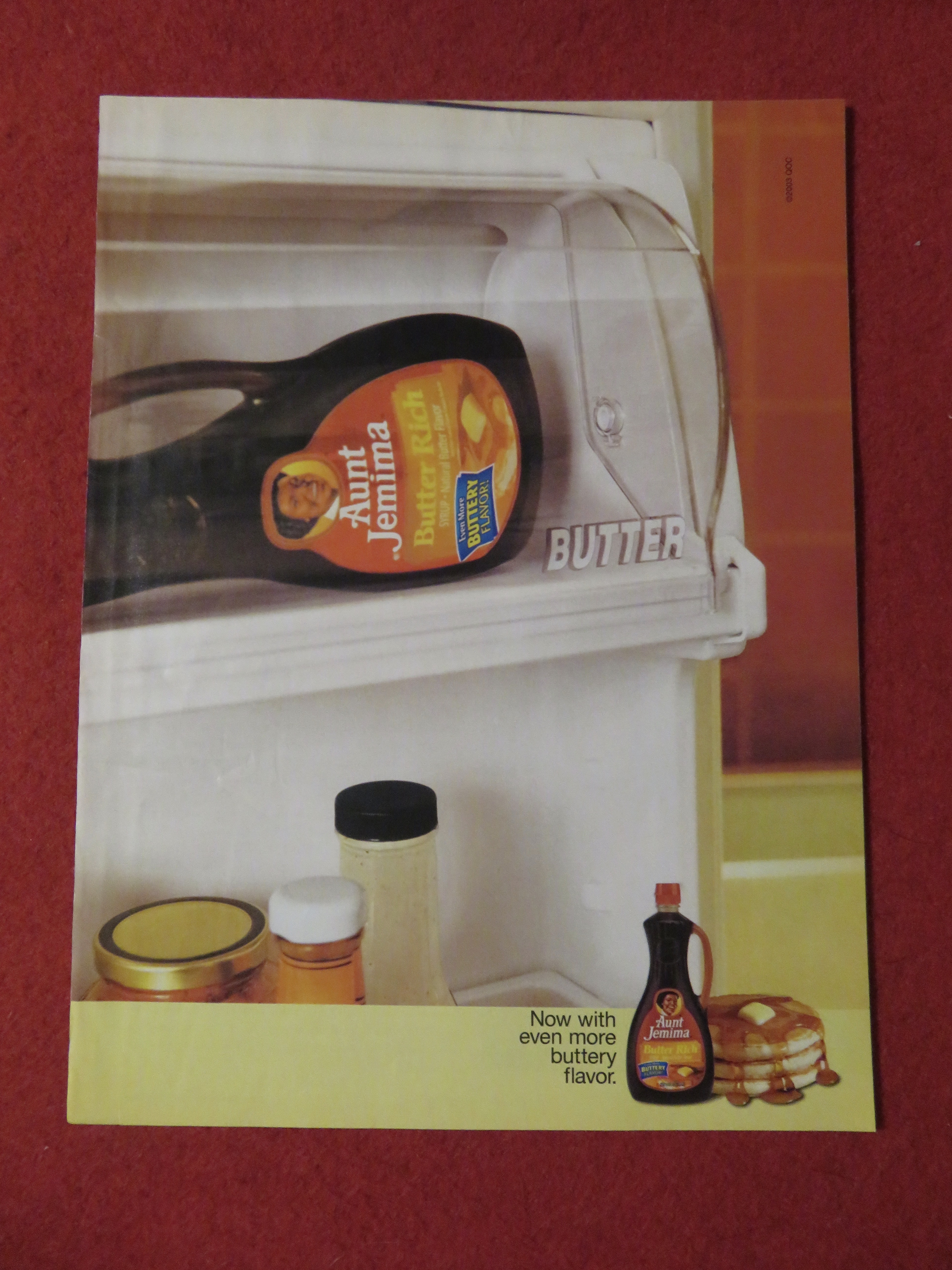 2003 Aunt Jemima Syrup In Refrigerator Butter Section