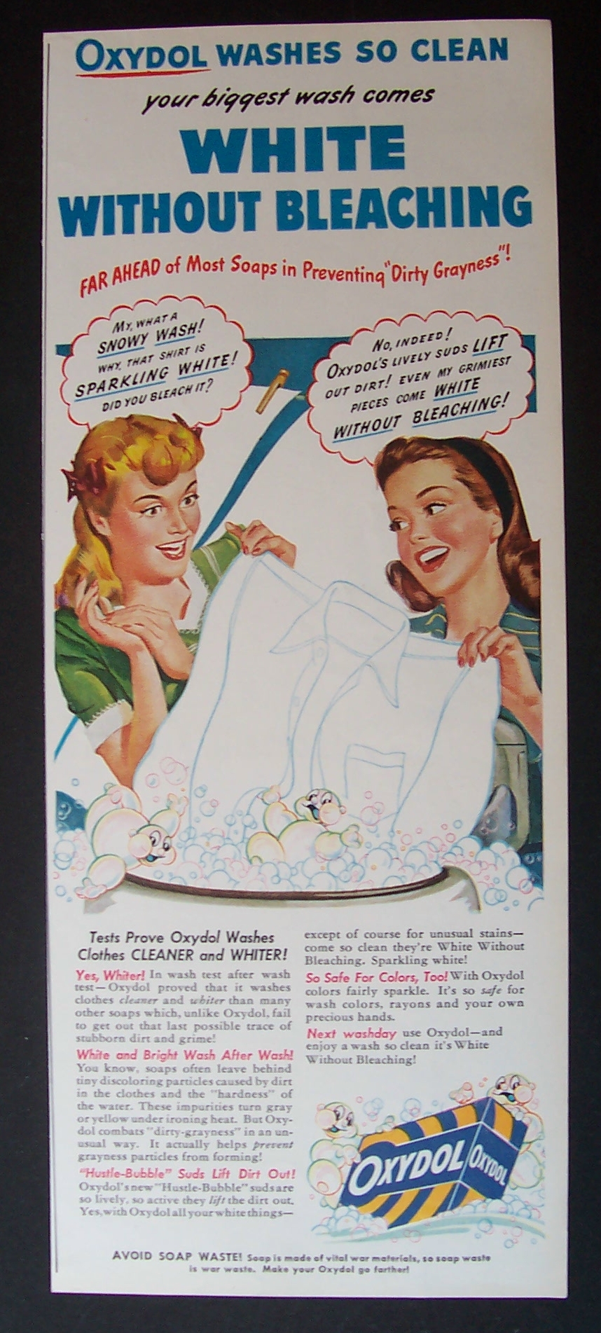 1945 Oxydol Laundry Detergent w/Women & Oxydol