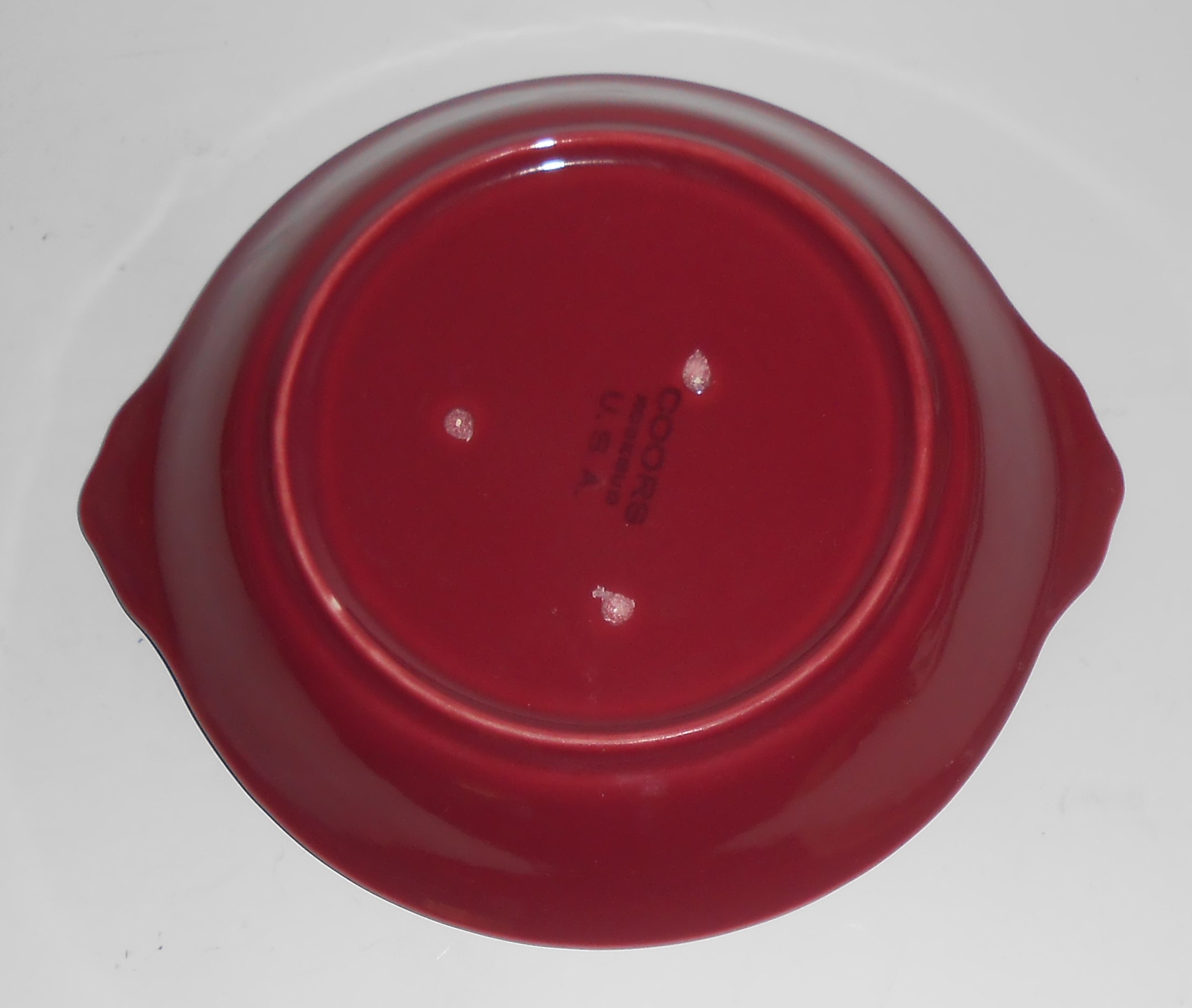 Coors Pottery Rosebud Red Shirred Egg Bowl MINT #2