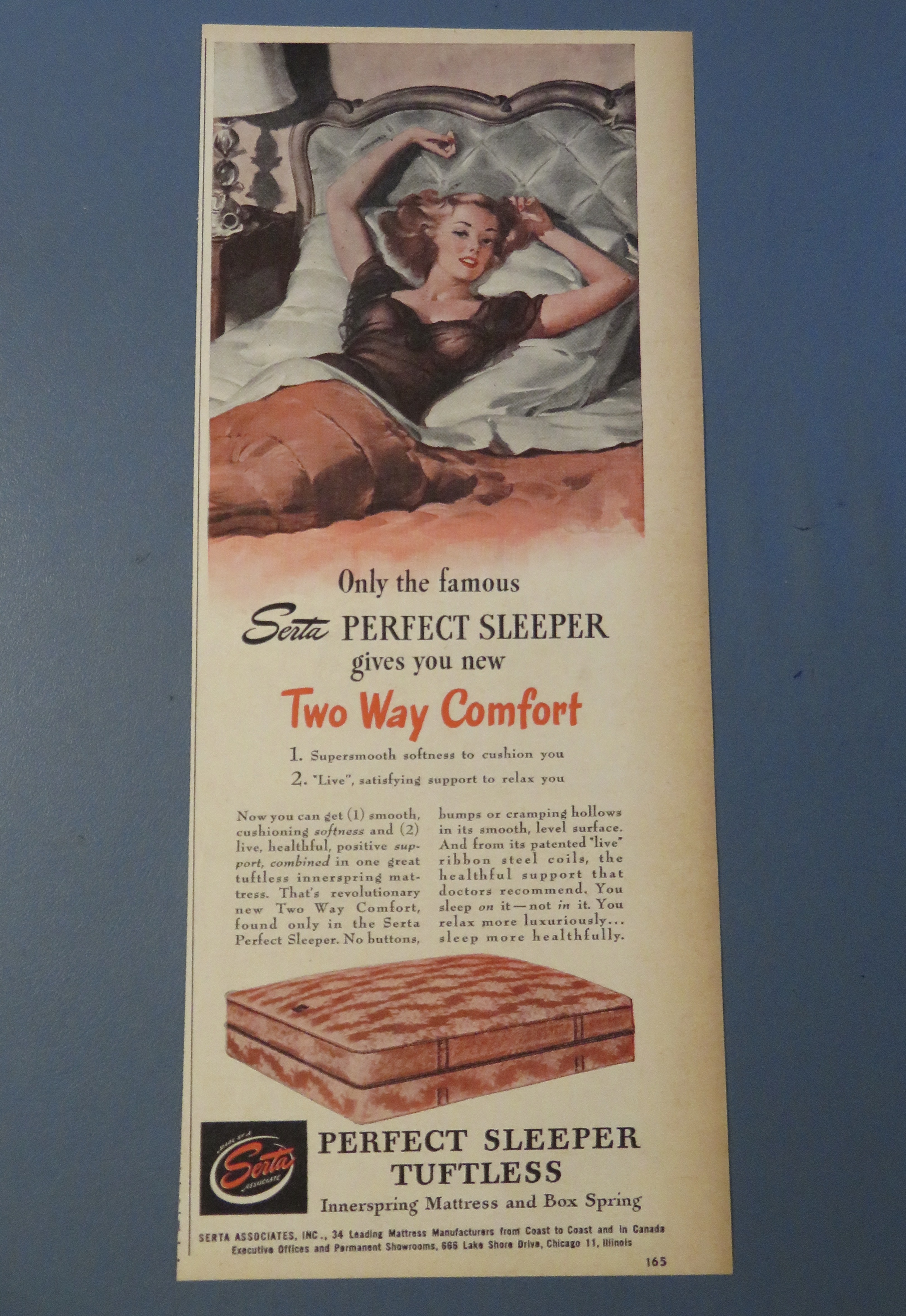 1946 Serta Perfect Sleeper with Lovely Woman