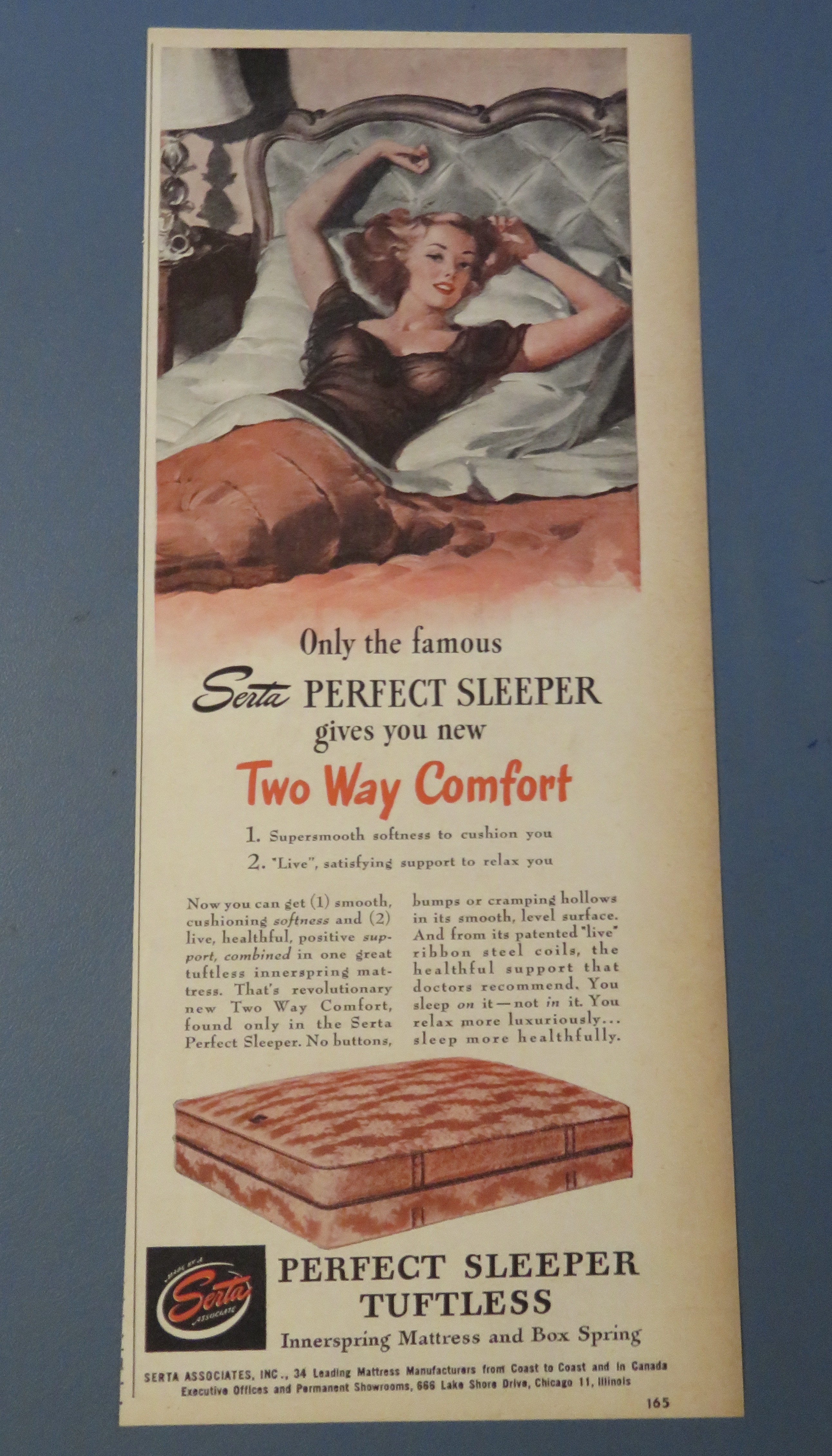 1946 Serta Perfect Sleeper with Lovely Woman