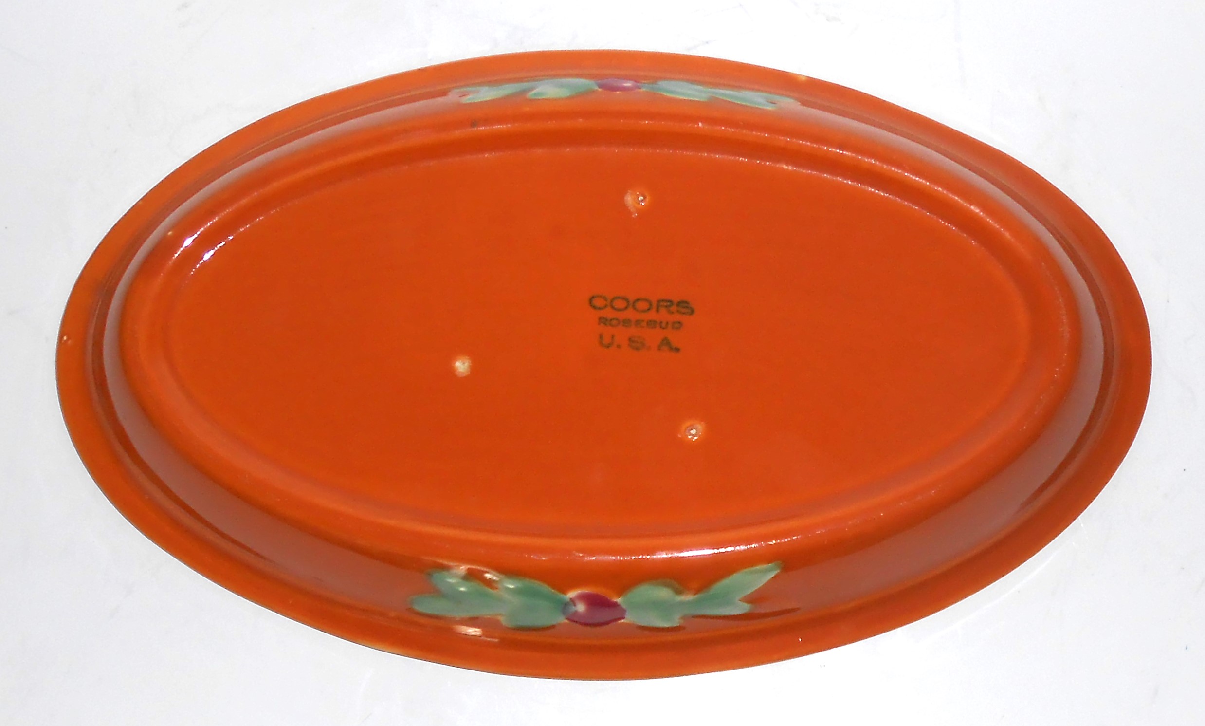 Coors Pottery Rosebud Orange LARGE Baker VERY RARE