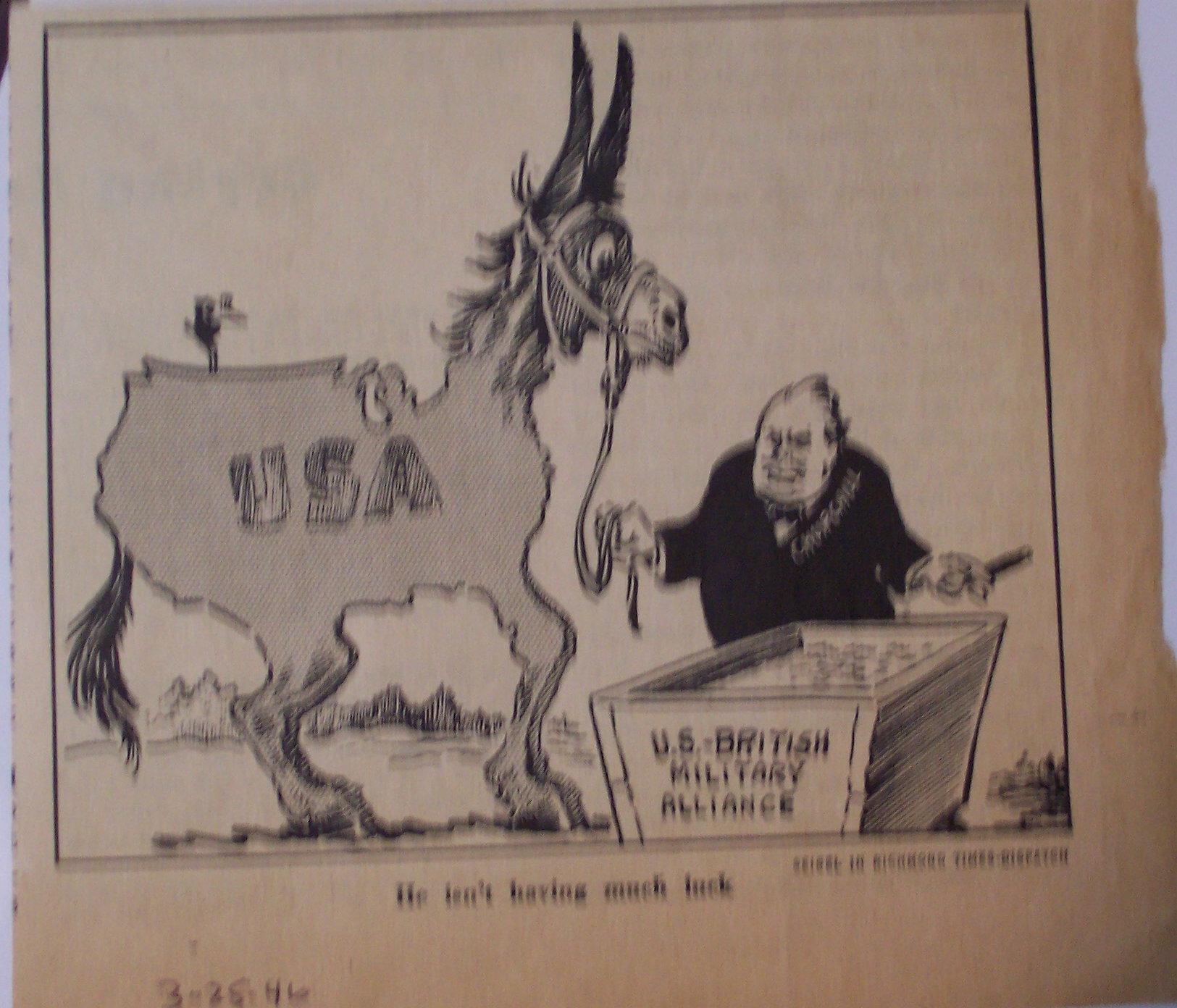 Political Cartoon - March 25, 1946 Churchill