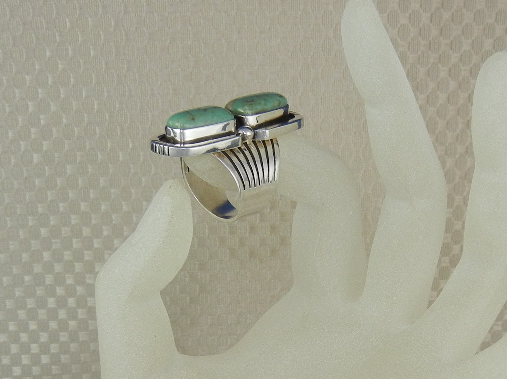 Navajo Sterling Silver Kingman Turquoise Paul Livingsto