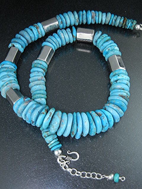 Navajo Nascari Turquoise Sterling Silver Necklace