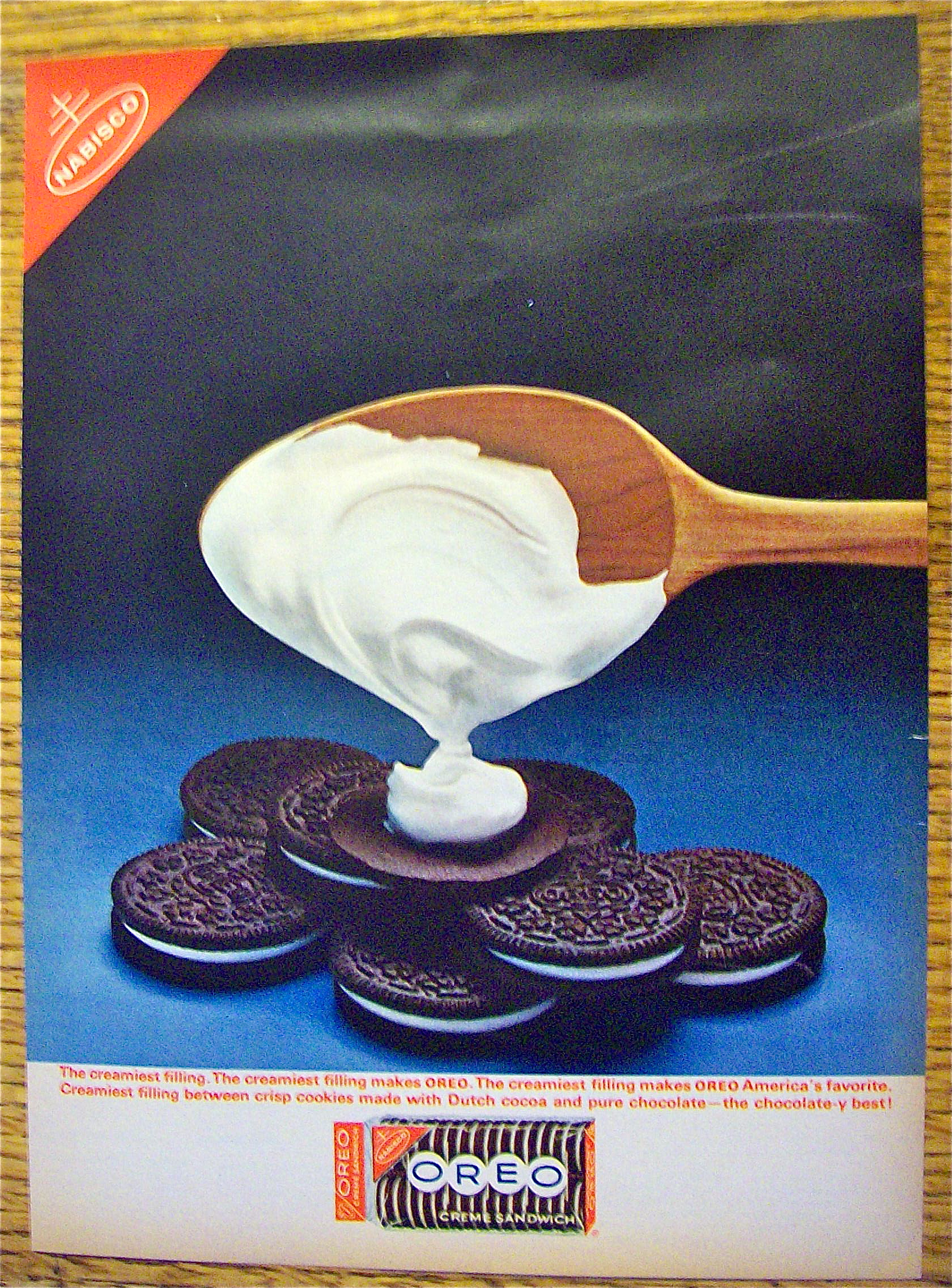 1963 Nabisco Oreo Creme Sandwich w/Spoon & Creme